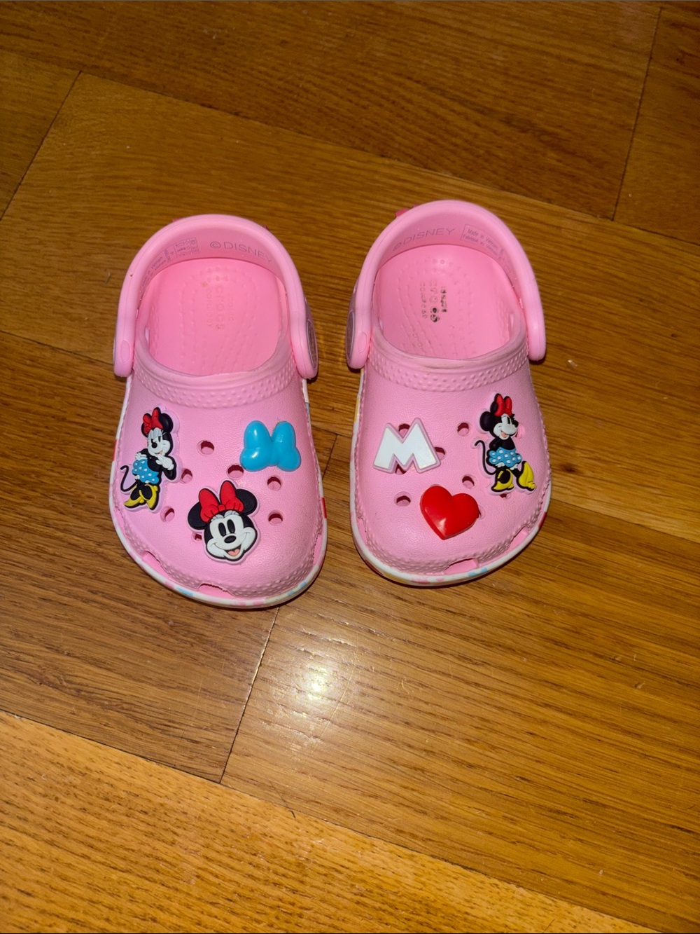 CROCS Pink Minnie Mouse Jibbitz-Decorated Slip-Ons